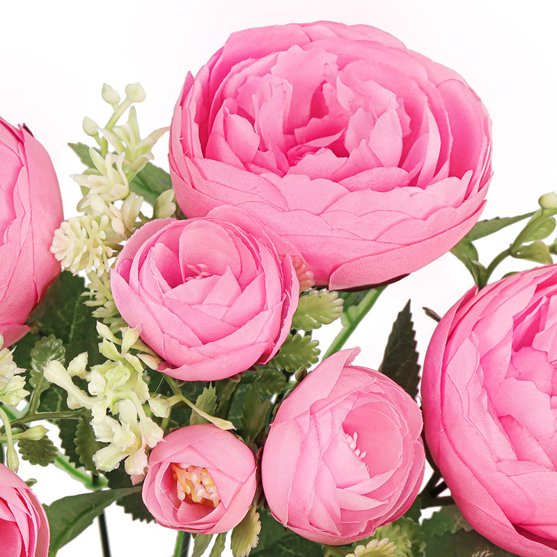 Bouquet de tiges de pivoines artificielles, Rose