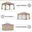 Pavillon de jardin extérieur 13 pi x 10 pi avec double toit Decksplore, moustiquaire, rideaux d'intimité et structure en métal robuste-121504027