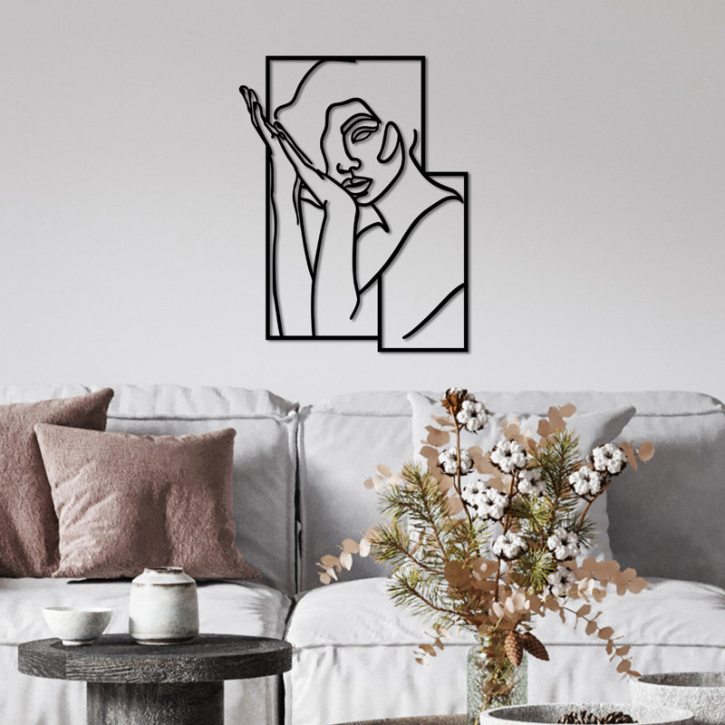 Stylish Black Metal Wall Accessory, 19.7 x 15.0 inches | 100% Metal Construction, Thickness: 0.06 inches | Easy Wall Mount Design for Home Décor | Durable & Elegant Decorative Piece for Any Room
