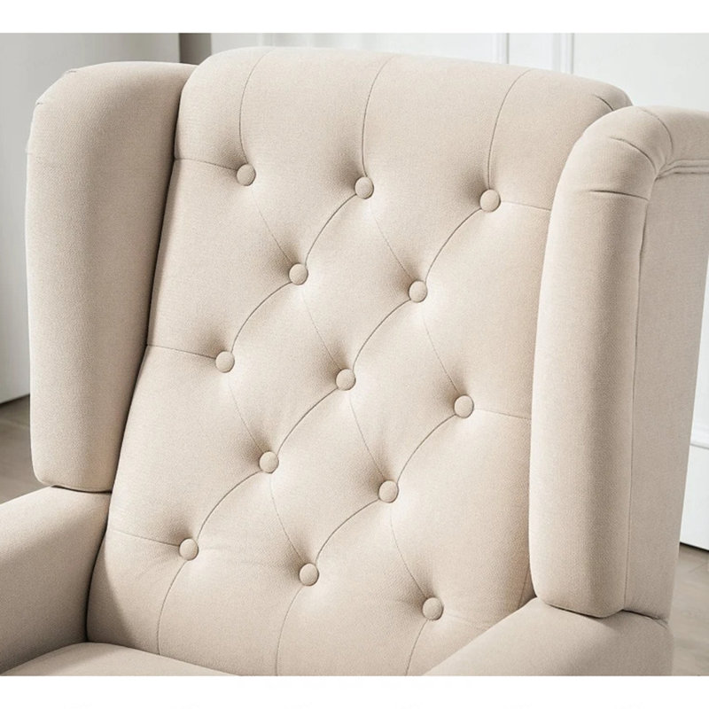 Chaise longue capitonnée, Beige
