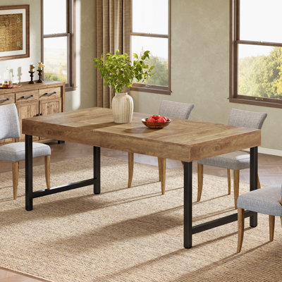 55-Inch Farmhouse Dining Table, Rectangular Kitchen Dinner Table by 17 Stories