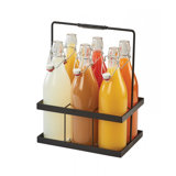 6 Glass Pitcher Caddy with 32 Oz. Glass Bottles