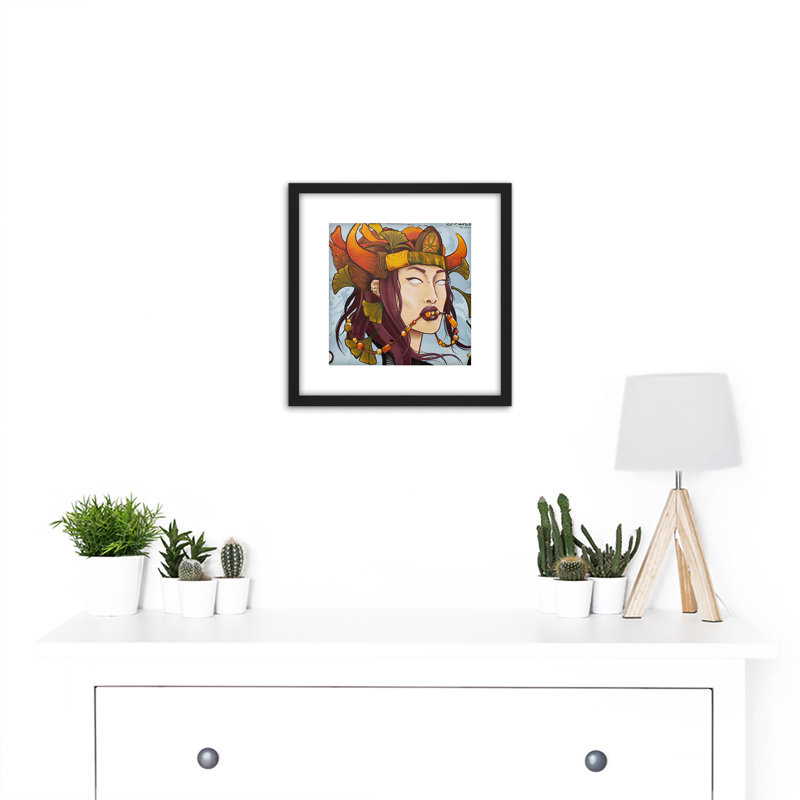 Koumu Leith Graffiti Mural Warrior Woman - Single Picture Frame Painting