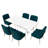 Magallanes 6-Person Extendable Table Dining Set with Velvet Dining Chair-1814485624-1814485571