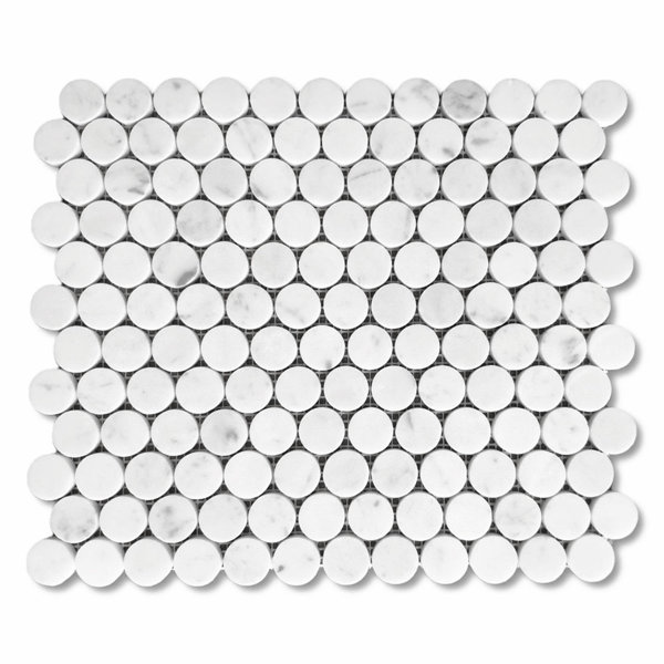10" x 12" Marble Penny Round Mosaic Wall & Floor Tile