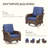 Gustave Wicker Patio Furniture Sofa Set With 55000 BTU Fire Pit Table, 360° Swivel Chairs-266086825