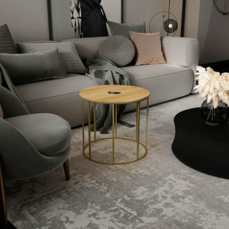 Side End Table, Round Accent Table For Home