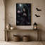 Impression sur toile, "Mauve gothique" avec lanterne et papillons de nuit-14392945