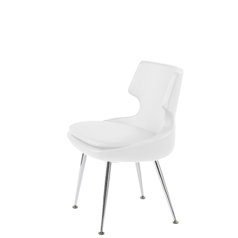 Ventimiglia 18'' H Faux Leather Upholstered Side Chair, White Leatherette