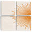 «Orange Sun Print I» - ensemble d'art moderne sur toile 4 pièces