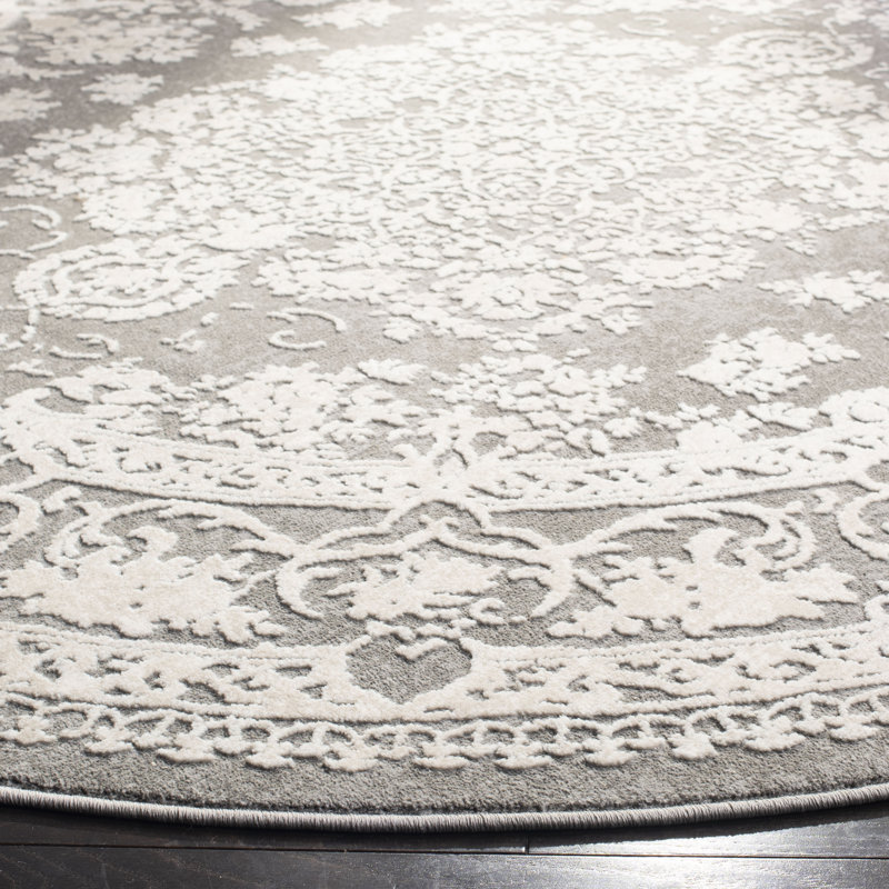 Calidia Oriental Dark Gray/Cream Rug, Runner 2'3" x 12'