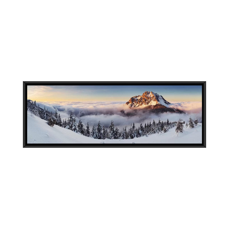 «Golden Peak», impression sur toile, H 12 po x l 36 po x P 1,5 po, Cadre noir