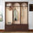 59" Farmhouse Arched Hall Tree with Bench, 8 Retro Hooks, 4 Drawers, Black-1392704523