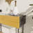 Mordern 39.4" Black & Gold Console Table with Storage Wood Entryway Table with 2 Drawers