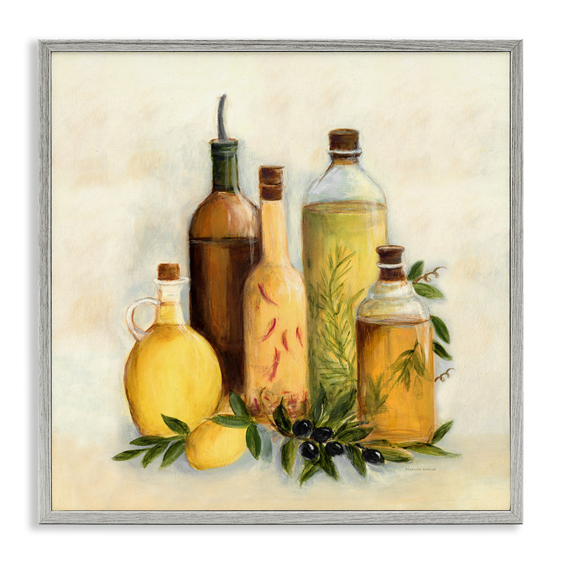 Huiles de cuisine de cuisine traditionnelle encadrée, art par Marilyn Dunlap, Estampe numérique Farmhouse, H 12 po x l 12 po