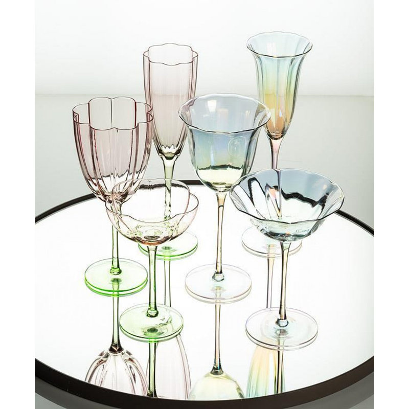 Flower Look Flute Glass