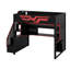 Lit mezzanine Gaming avec bureau et escalier de rangement, lumières DEL et USB, double