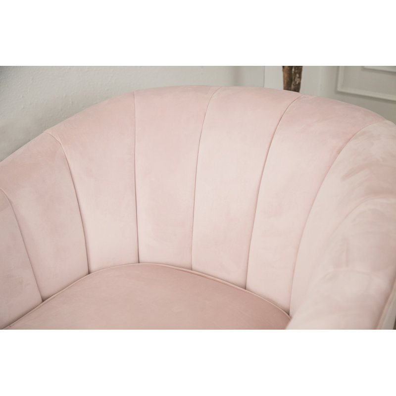 Fauteuil demi-tonneau en velours 32,5 po