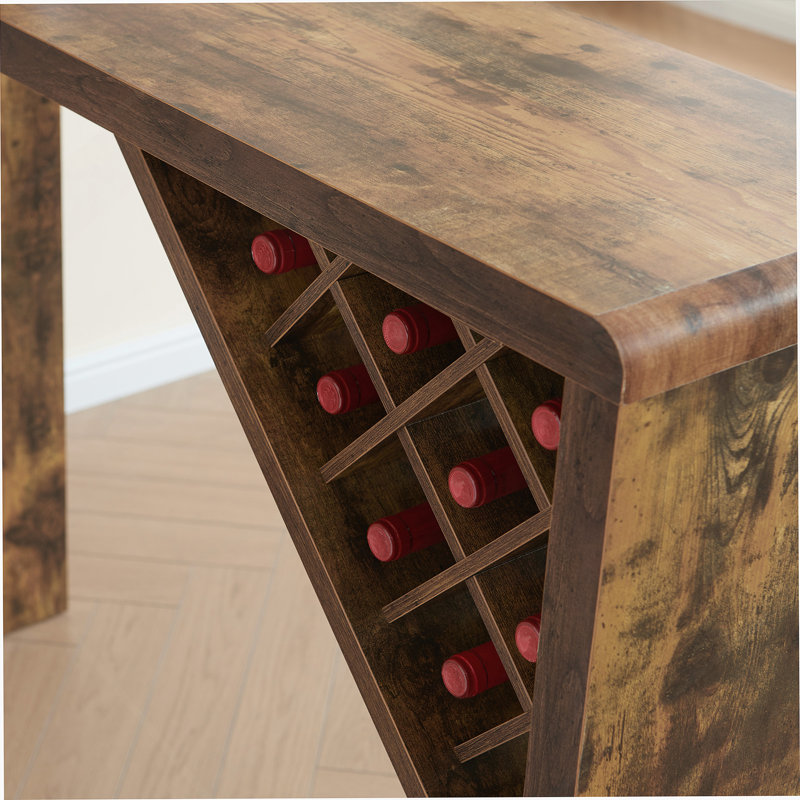 Table de bar avec armoire à vin attachée Porte-verres à vin en métal
