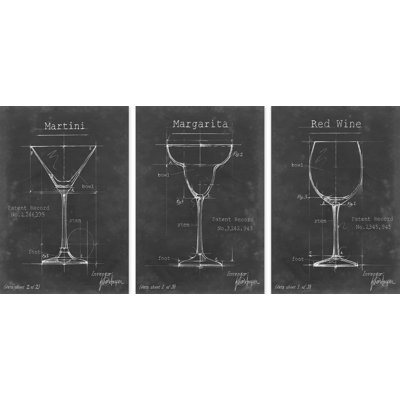 Flippen " Barware Blueprint XI " by Marmont Hill 3 - Pieces