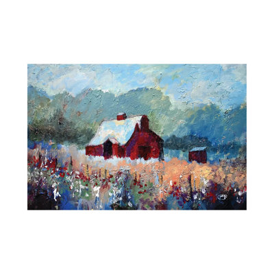 Barn In The Meadow by Kip Decker - Wrapped Canvas Painting