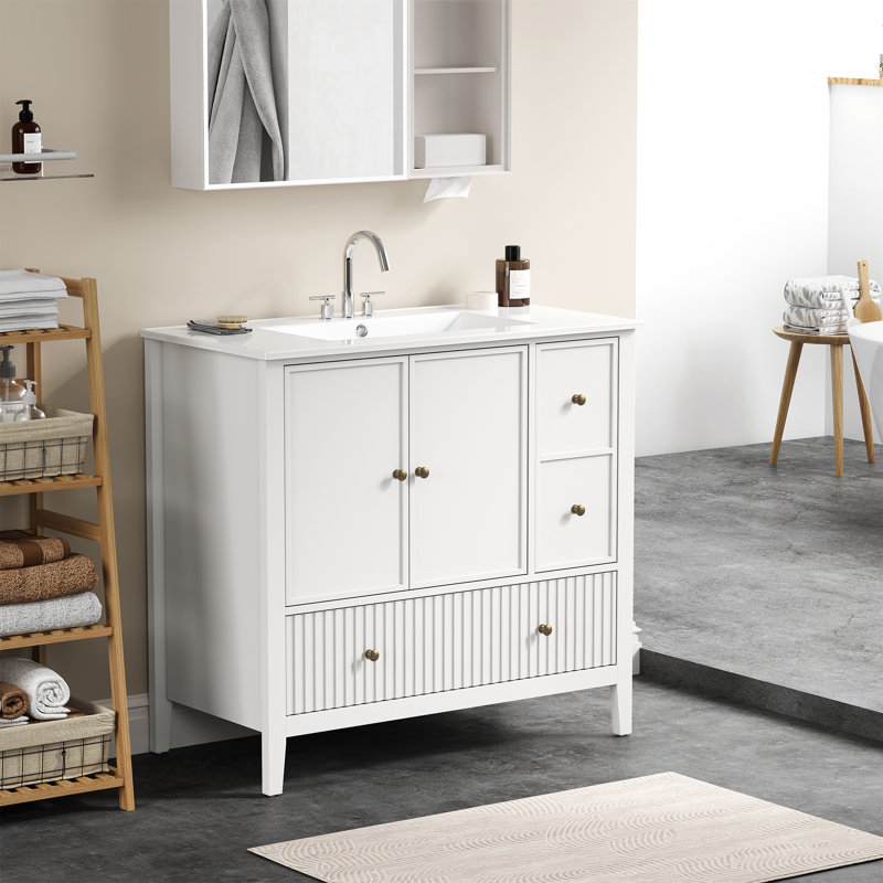 36“ Single Bathroom Vanity with Ceramic Top