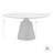 Crebessa 55" Round Modern Pedestal Dining Table with Stone Top and Black Metal Base
