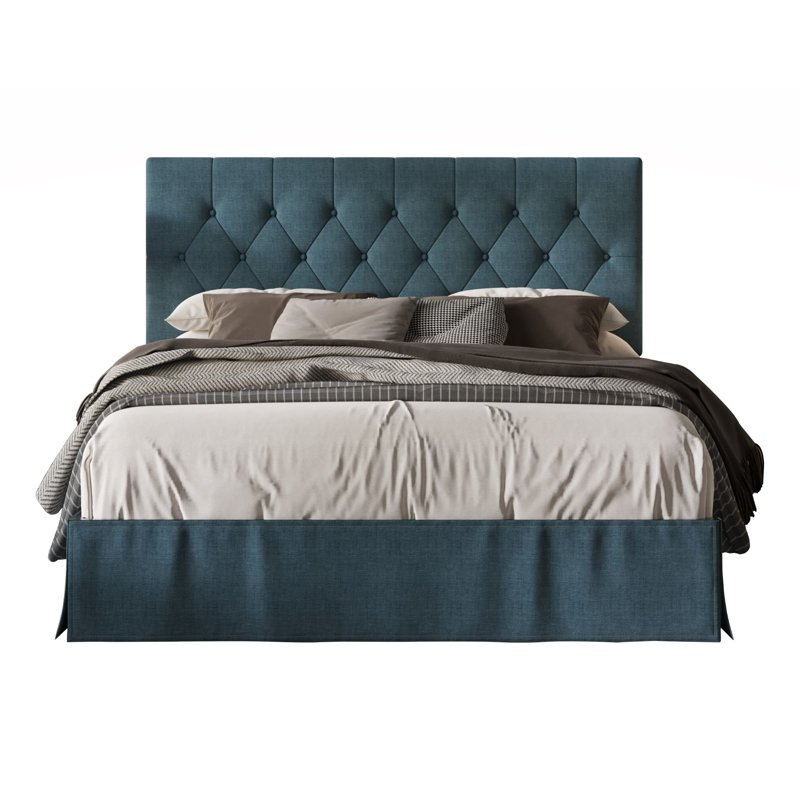 Fareham Upholstered Platform Storage Bed, Denim Blue, King