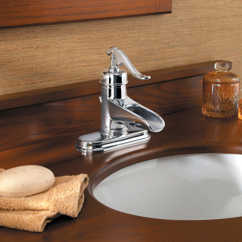 Robinet pour salle de bain à un trou avec ensemble de drain Ashfield-Bath, Chrome poli
