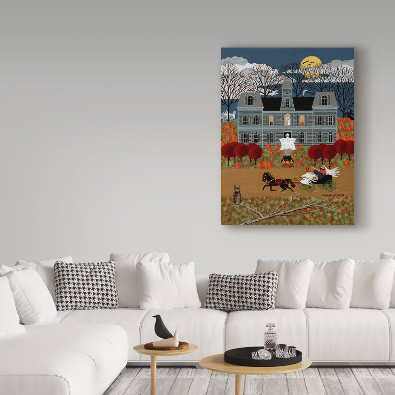 « halloween ghost », reproduction de peinture à l’acrylique sur toile tendue, H 19 po x l 14 po x P 2 po