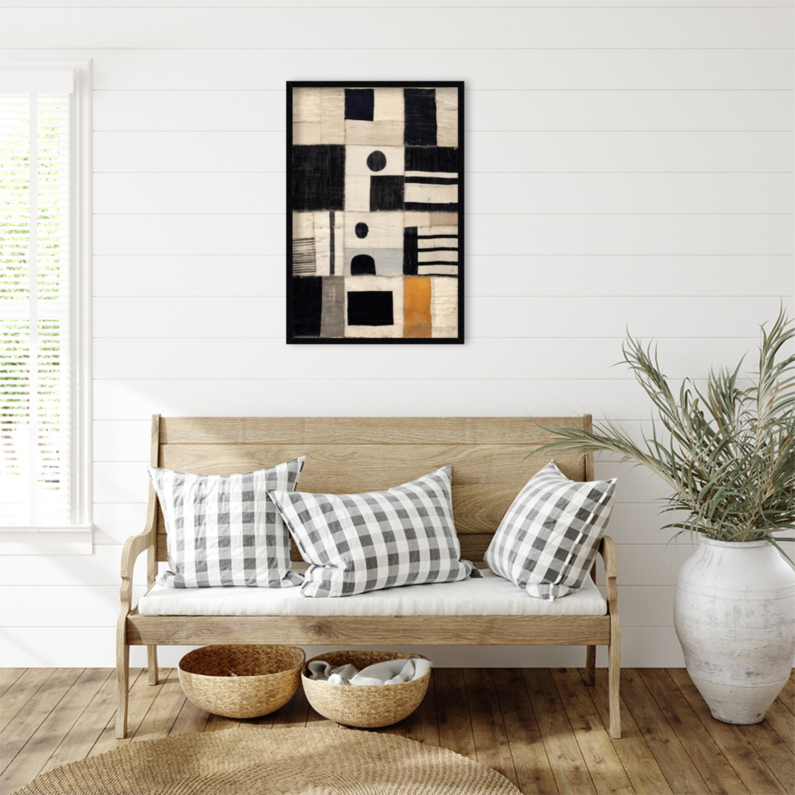 Galya "Sewn Fabric" Print by Treechild, Black, 33" H x 23" W