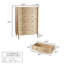 Commode verticale à 5 tiroirs H 47,2 po avec panneaux incurvés et base en bois massif Aaron-1632512944