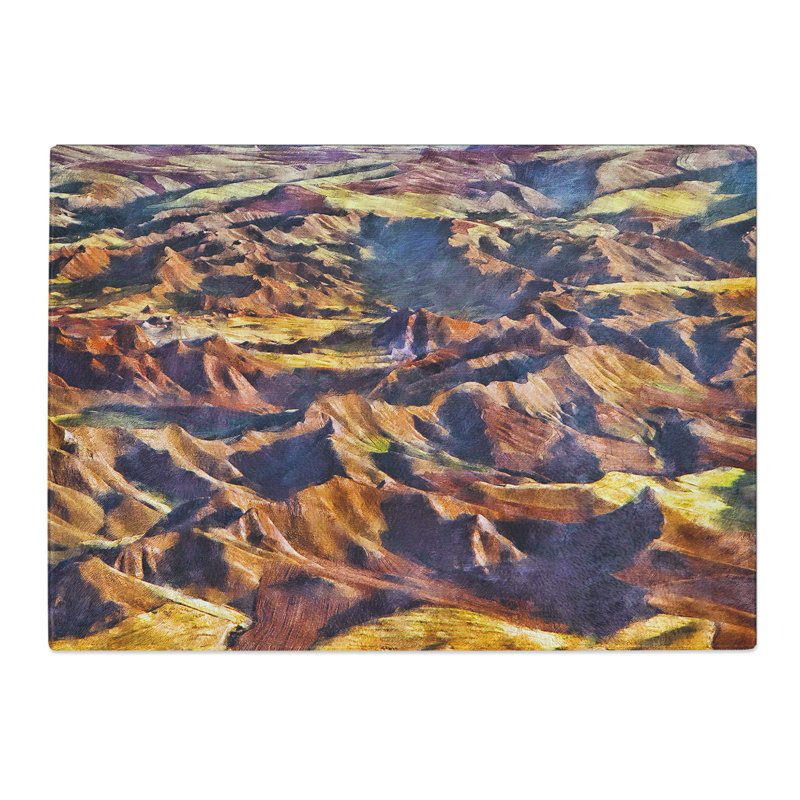 Mountains Painting Chopping Board, 0.4cm H x 28.5cm W x 39cm L