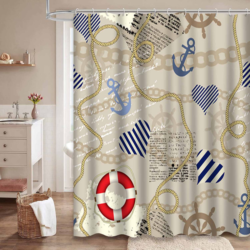 Rideau de douche imperméable à l'eau sans couture avec 12 crochets, L 72 po x l 84 po