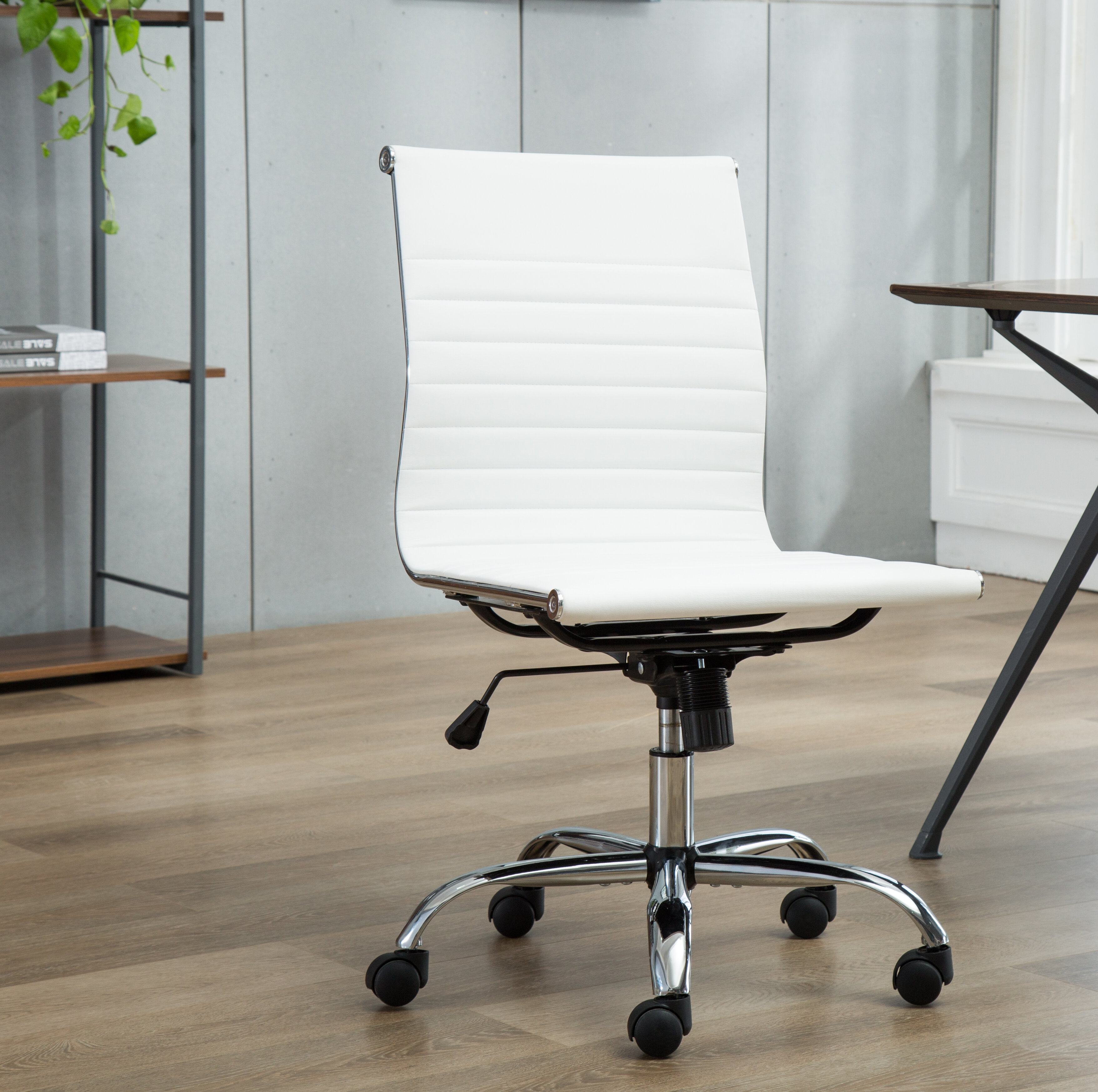 Kaycee Mid Back Task Chair Orren Ellis Upholstery Color: White