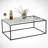 Modern Coffee Table with Black & White Design, 37.4 x 16.9 x 21.3 inches | 100% Melamine Coated Particle Board, 0.71 inch Thickness | Sturdy Metal Legs (0.6 x 0.6 inches), Electrostatic Powder Coated | Stylish Industrial Marble Concept-67878124