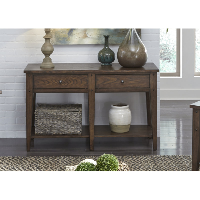 Laron Sofa Table w/ Tapered Legs, Brown