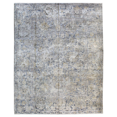 Byblos One-of-a-Kind Rectangle 9'3" X 11'8" New Age Area Rug in Gray/Navy