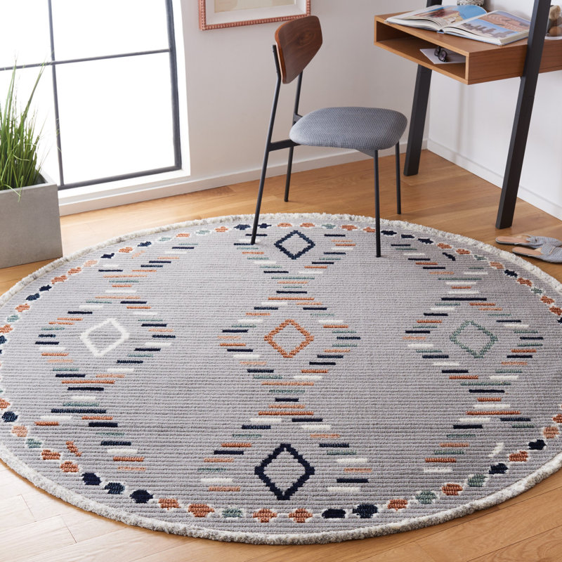 Tapis géométrique Khallil Performance, Rond 6 pi 7 po