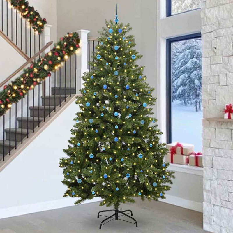 Artificial Christmas Tree with Stand Green PVC and Metal, 9.84 ft