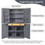 Grande armoire de rangement autoportante avec tablettes réglables-279145263