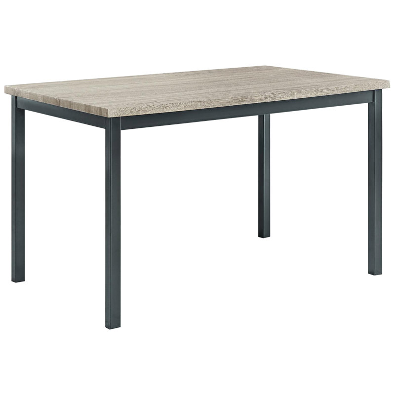 La table rectangulaire grise et noire, d'un poids de 44 lb, peut accueillir confortablement 4 personnes.