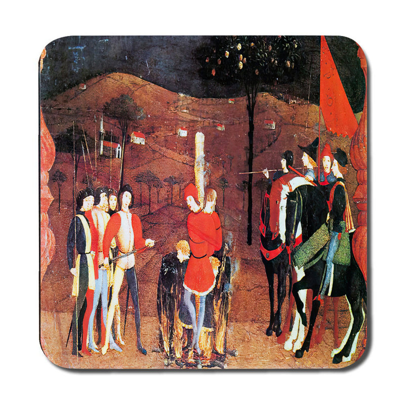 Medieval Scene Placemat And Coaster Set With Vintage Artwork