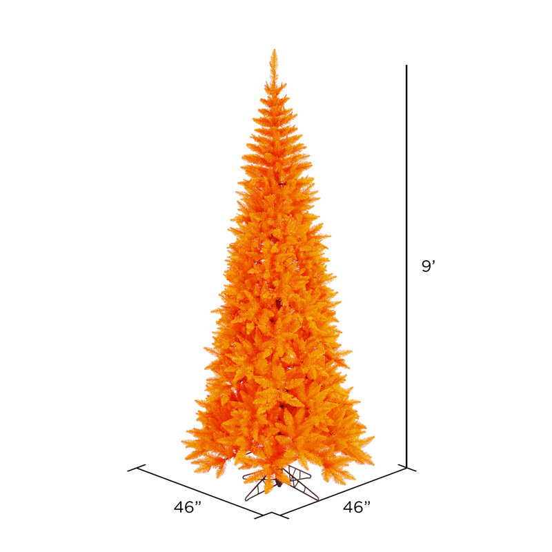 Orange Fir Artificial Fir Christmas Tree, 9' H x 46" W