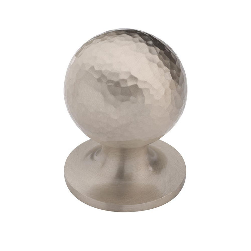 Hammered Orb Cabinet Knob, 1.5, Satin Nickel