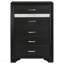 Commode de chambre noire à 6 tiroirs-1362942336