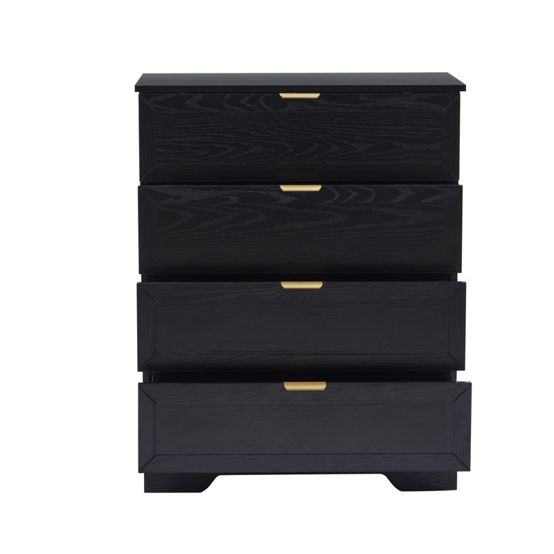 Armoire d'appoint avec 4 tiroirs, grandes armoires de rangement modernes, Noir