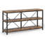 Console industrielle 55 po avec tablettes de rangement - canapé rustique brun à 3 niveaux derrière le canapé, table d'entrée étroite avec tablettes ouvertes pour le salon, le couloir, le meuble télé