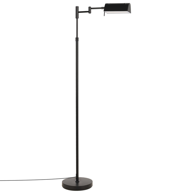 57" Industrial Vintage Floor Lamp With Remote Control, Dimmable & Adjustable Height, Black