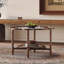 Table basse à 2 niveaux avec rotin